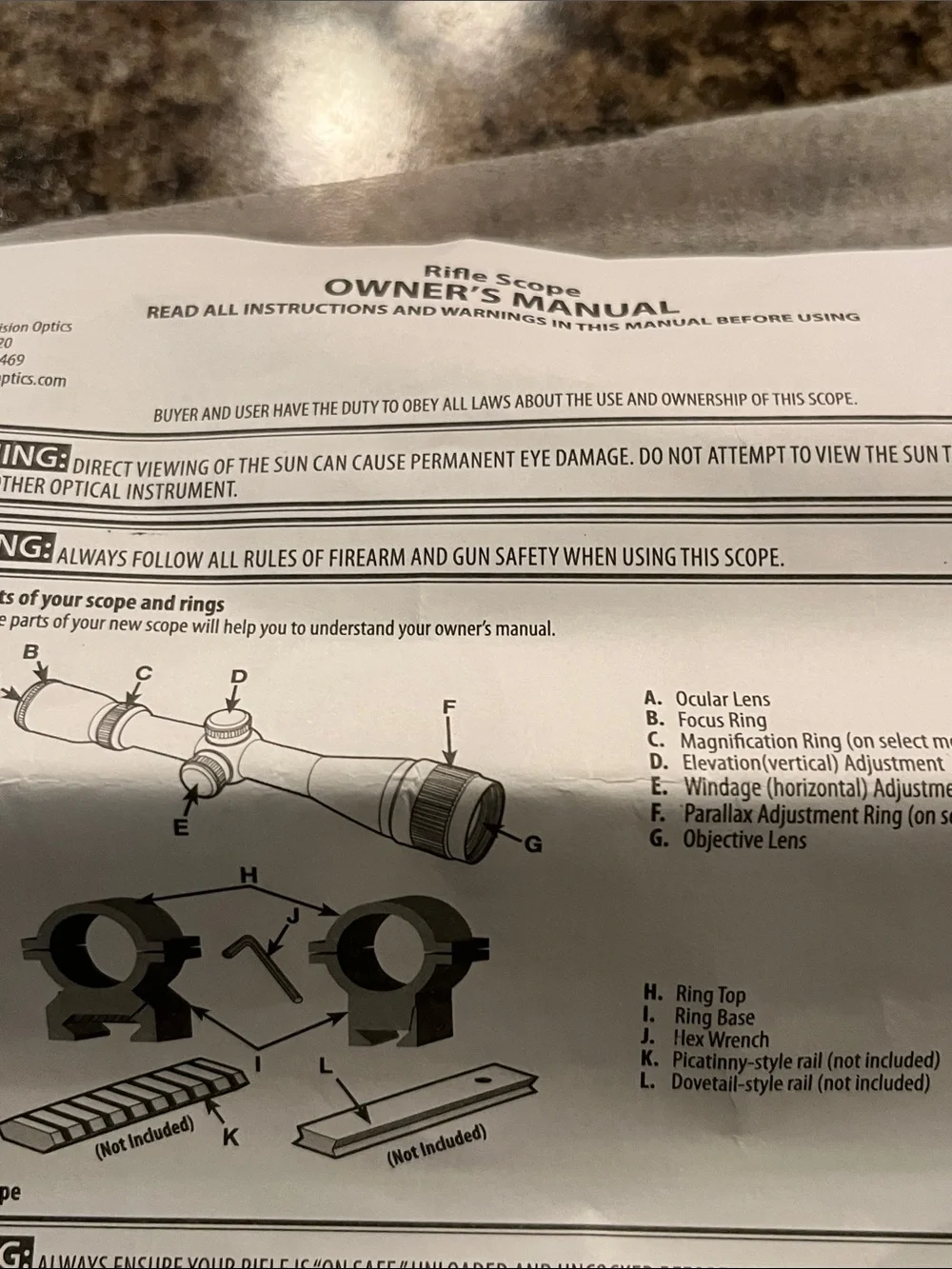 4x32 Black Rifle Scope with Clear Optics